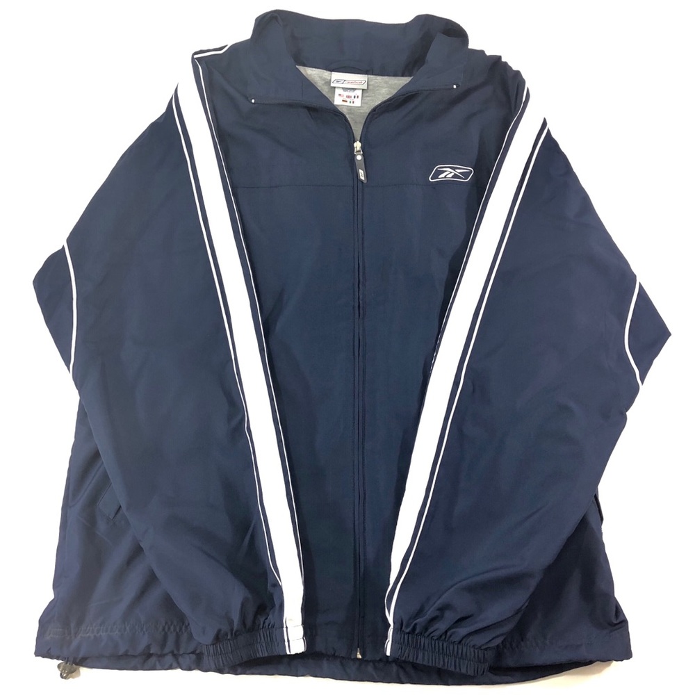 Reebok Jacket ZIP Up Navy Blue Coat Size US Large
